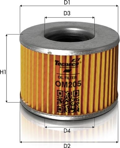 Tecneco Filters OM205 - Масляний фільтр autocars.com.ua