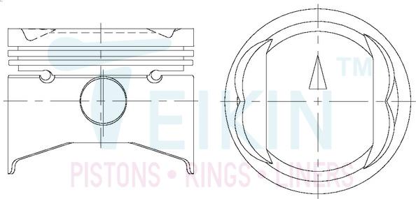 Teikin 43607.075 - Поршень autocars.com.ua