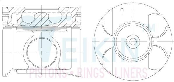 Teikin 46348A.050 - Поршень autocars.com.ua
