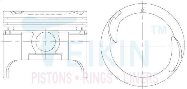 Teikin 49104.075 - Поршень autocars.com.ua