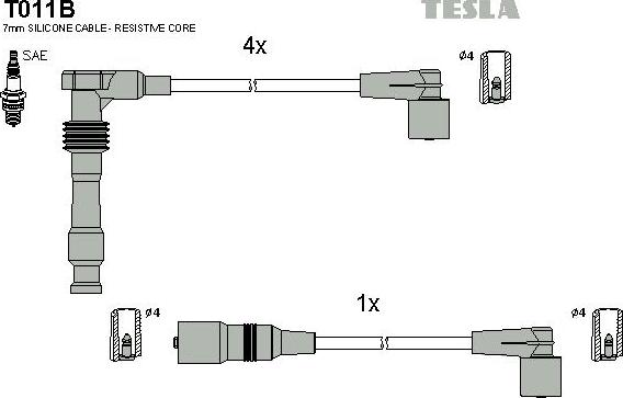 TESLA T011B - Комплект проводов зажигания autodnr.net