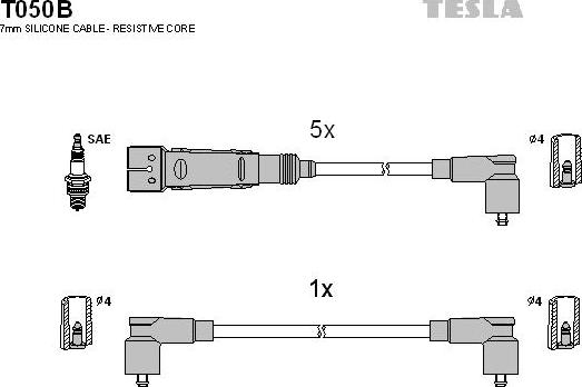 TESLA T050B - Комплект проводов зажигания autodnr.net