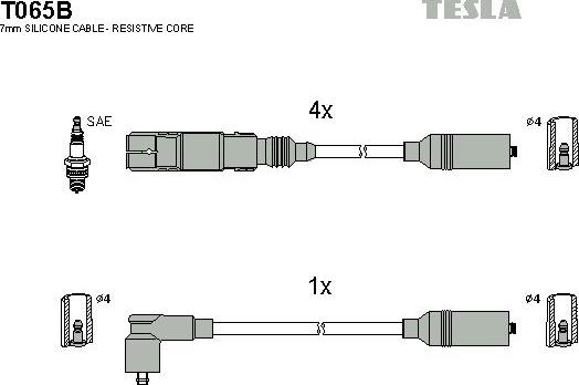 TESLA T065B - Комплект проводов зажигания autodnr.net