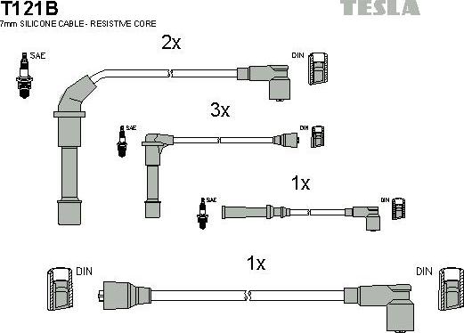 TESLA T121B - Комплект проводів запалювання autocars.com.ua