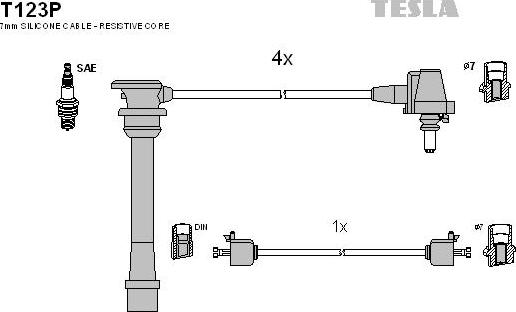 TESLA T123P - Комплект проводів запалювання autocars.com.ua