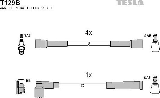 TESLA T129B - Комплект проводов зажигания autodnr.net
