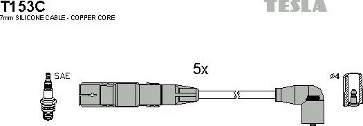 TESLA T153C - Комплект проводів запалювання autocars.com.ua