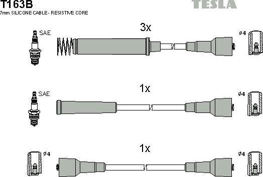 TESLA T163B - Комплект проводов зажигания avtokuzovplus.com.ua