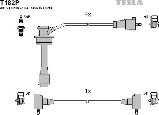 TESLA T182P - Комплект проводів запалювання autocars.com.ua