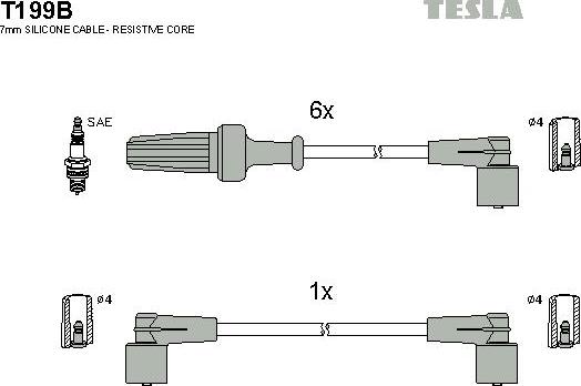 TESLA T199B - Комплект проводів запалювання autocars.com.ua