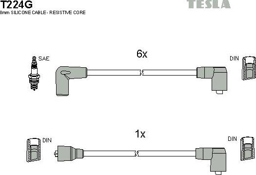 TESLA T224G - Комплект проводів запалювання autocars.com.ua