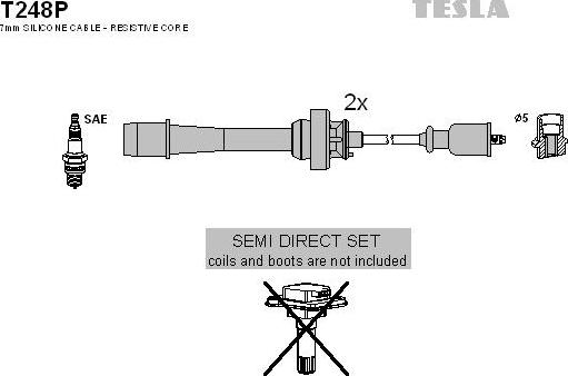 TESLA T248P - Комплект проводів запалювання autocars.com.ua