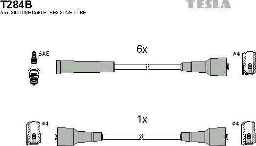 TESLA T284B - Комплект проводів запалювання autocars.com.ua