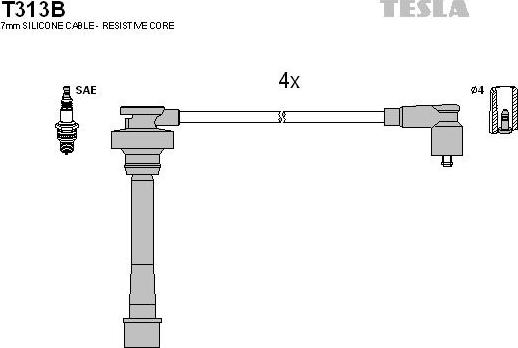 TESLA T313B - Комплект проводів запалювання autocars.com.ua
