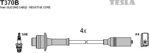 TESLA T370B - Комплект проводів запалювання autocars.com.ua