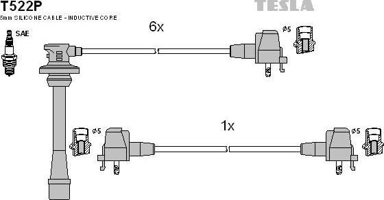 TESLA T522P - Комплект проводів запалювання autocars.com.ua