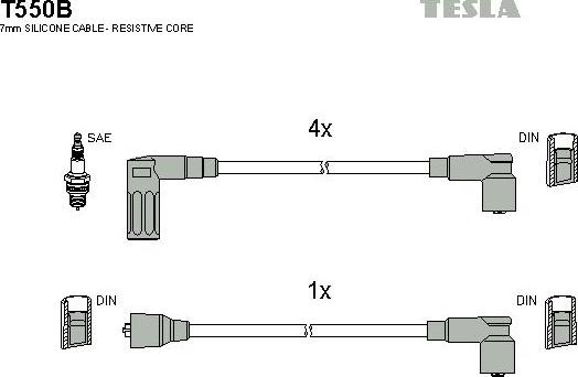 TESLA T550B - Комплект проводів запалювання autocars.com.ua