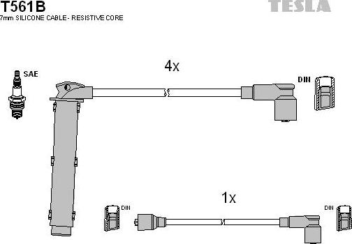 TESLA T561B - Комплект проводов зажигания autodnr.net