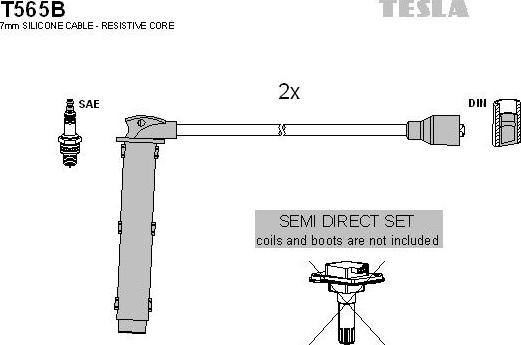TESLA T565B - Комплект проводов зажигания autodnr.net