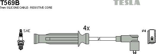 TESLA T569B - Комплект проводів запалювання autocars.com.ua