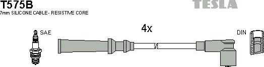 TESLA T575B - Комплект проводів запалювання autocars.com.ua
