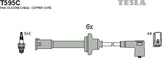 TESLA T595C - Комплект проводів запалювання autocars.com.ua