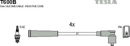 TESLA T600B - Комплект проводів запалювання autocars.com.ua