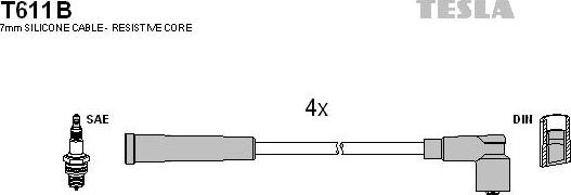 TESLA T611B - Комплект проводов зажигания autodnr.net