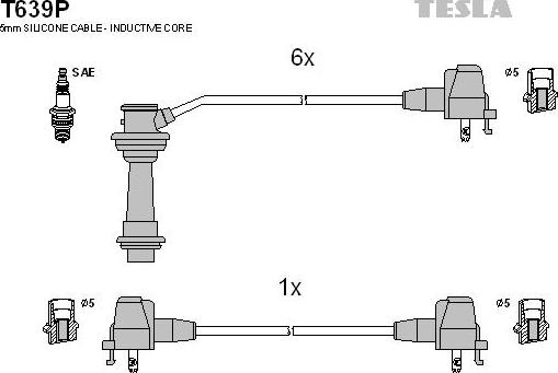 TESLA T639P - Комплект проводів запалювання autocars.com.ua