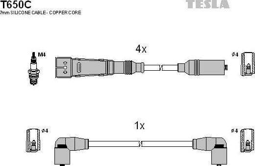 TESLA T650C - Комплект проводів запалювання autocars.com.ua