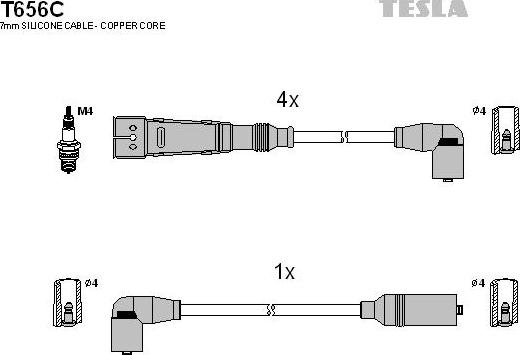 TESLA T656C - Комплект проводов зажигания autodnr.net