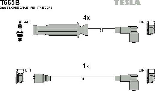 TESLA T665B - Комплект проводов зажигания autodnr.net