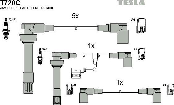 TESLA T720C - Комплект проводів запалювання autocars.com.ua
