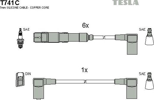 TESLA T741C - Комплект проводов зажигания autodnr.net
