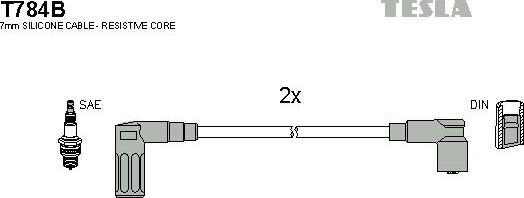 TESLA T784B - Комплект проводів запалювання autocars.com.ua