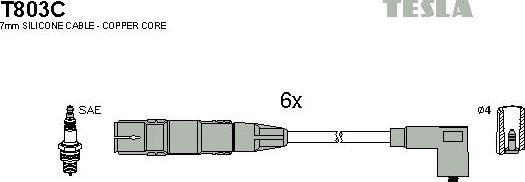 TESLA T803C - Комплект проводів запалювання autocars.com.ua