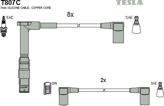 TESLA T807C - Комплект проводів запалювання autocars.com.ua