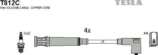 TESLA T812C - Комплект проводів запалювання autocars.com.ua