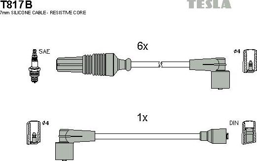 TESLA T817B - Комплект проводів запалювання autocars.com.ua