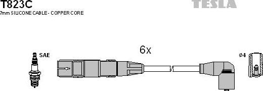 TESLA T823C - Комплект проводов зажигания avtokuzovplus.com.ua