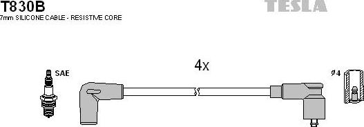 TESLA T830B - Комплект проводів запалювання autocars.com.ua