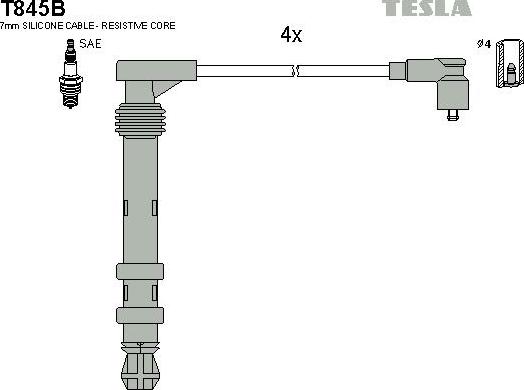 TESLA T845B - Комплект кабелiв запалювання autocars.com.ua
