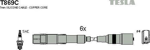TESLA T869C - Комплект проводов зажигания autodnr.net