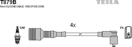 TESLA T879B - Комплект проводів запалювання autocars.com.ua