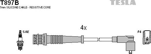TESLA T897B - Комплект проводів запалювання autocars.com.ua