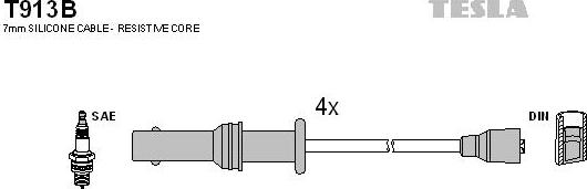 TESLA T913B - Комплект проводів запалювання autocars.com.ua