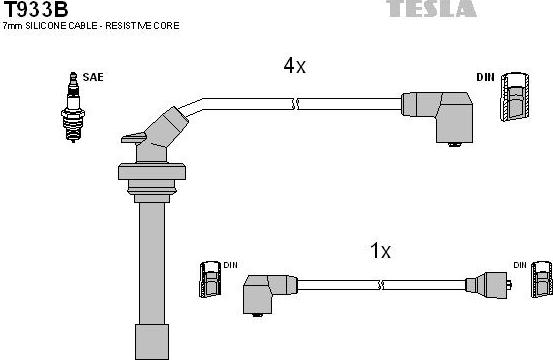 TESLA T933B - Комплект проводов зажигания autodnr.net