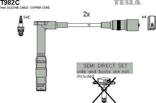 TESLA T982C - Комплект проводов зажигания autodnr.net