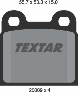 Textar 2000906 - Тормозные колодки, дисковые, комплект autodnr.net
