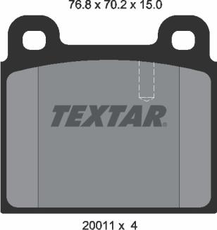 Textar 2001102 - Тормозные колодки, дисковые, комплект autodnr.net